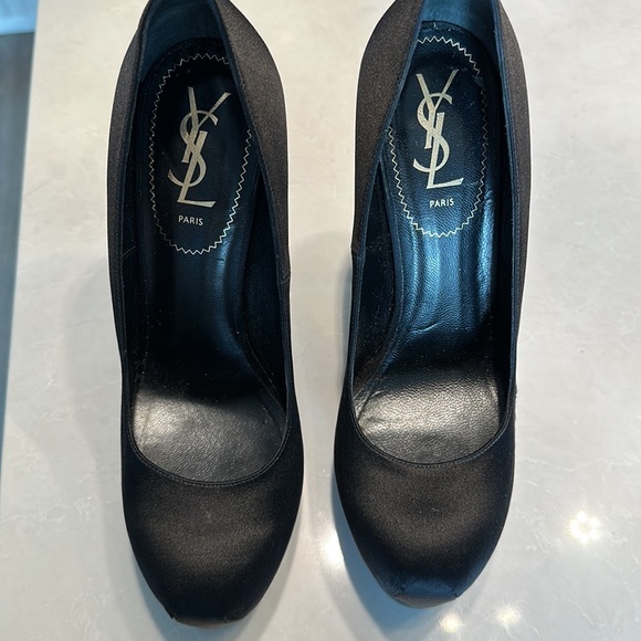 YSL Black Satin platform heels - Picture 8 of 8